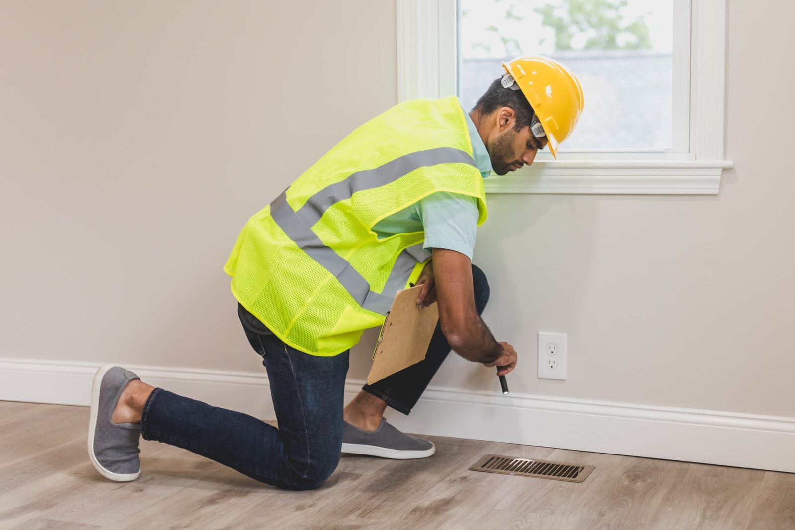 A home inspector conducting a thorough inspection in a property under purchase 