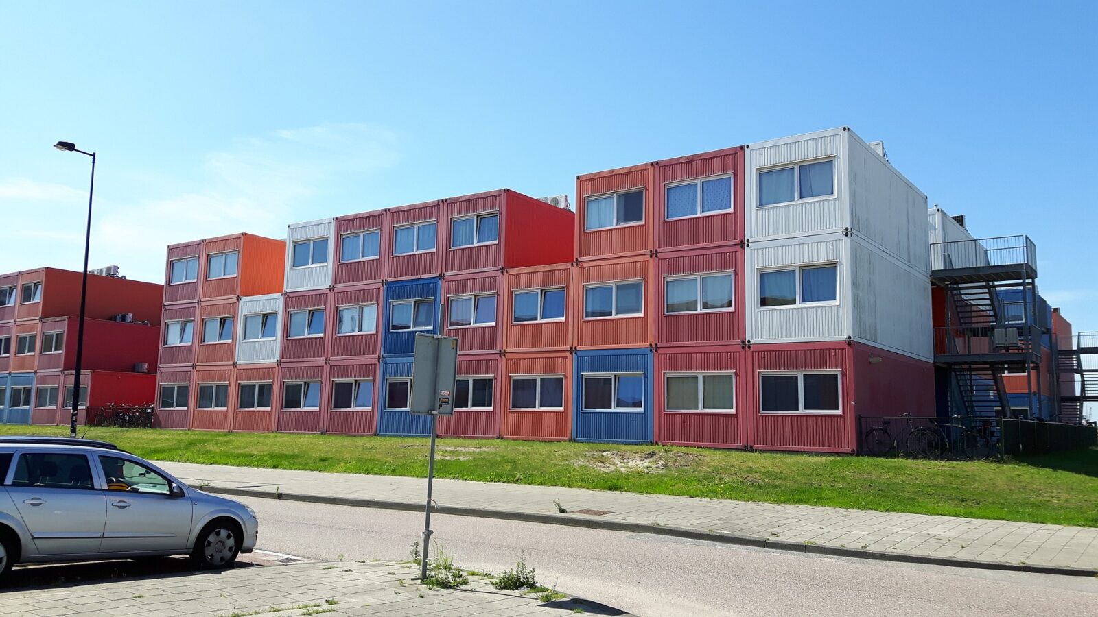 Block of apartments built with shipping containers
