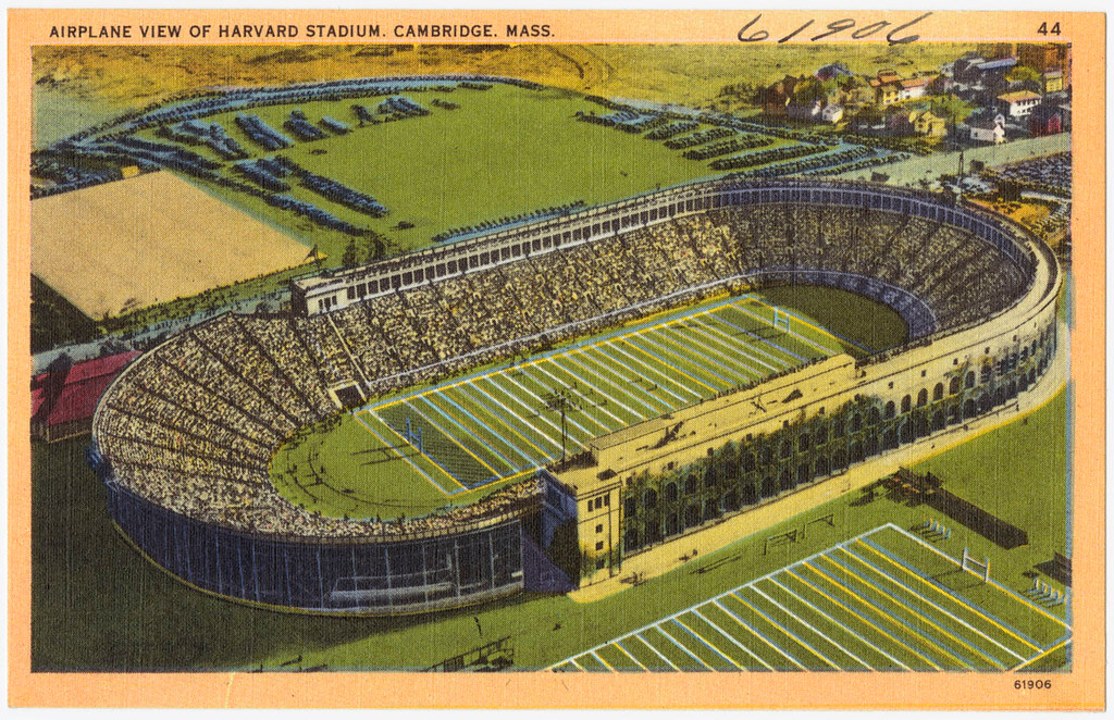 Airplane Overview of Harvard Stadium: Sports is a big deal in Brighton & Allston