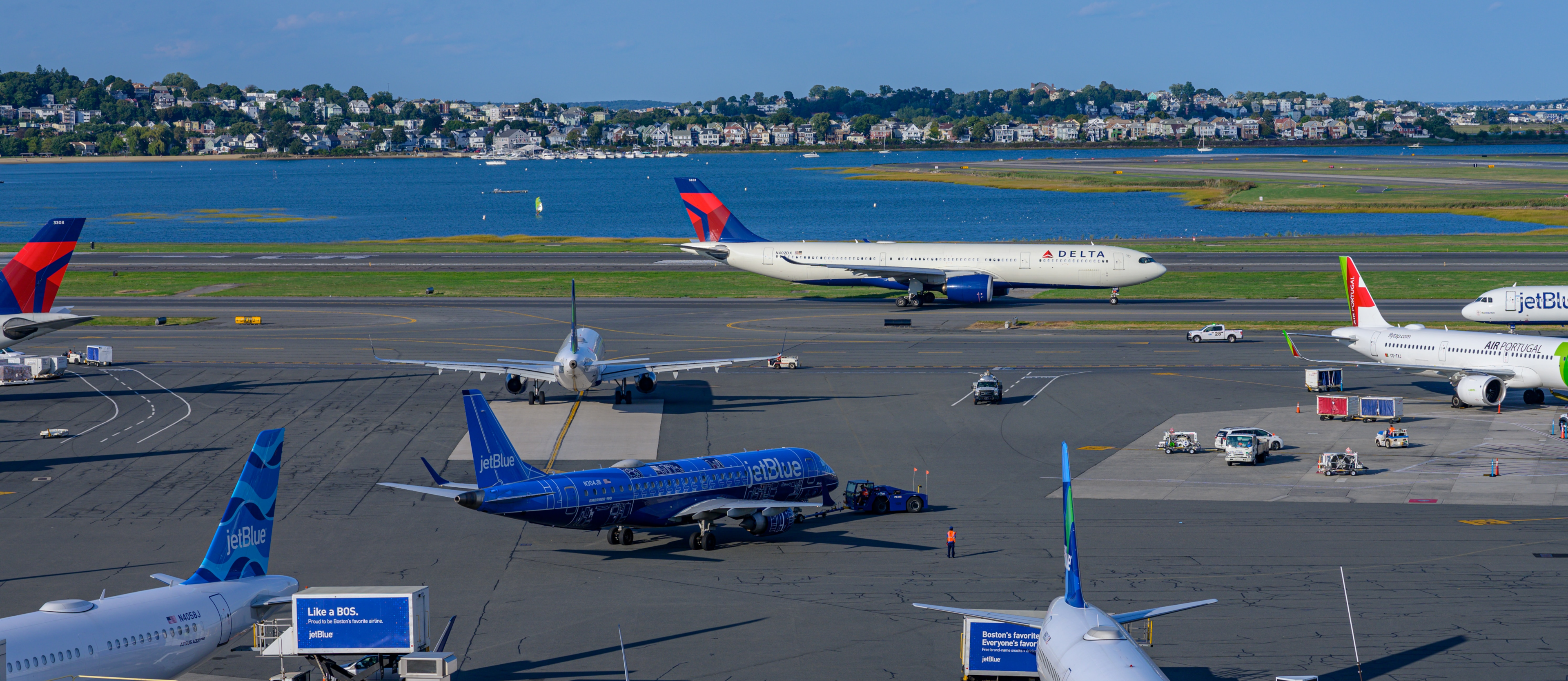 Logan Airport with a magnificent view of Boston