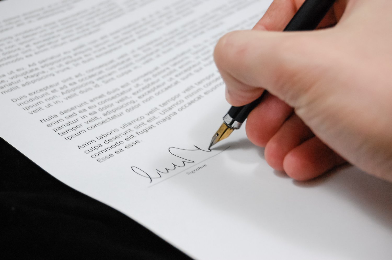 Signing a property management document